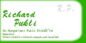 richard pukli business card